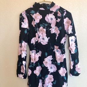 ASOS AX Paris Long Sleeve Floral Dress